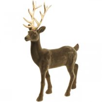 Ciervo decorativo figura decorativa reno decorativo flocado marrón Al.46cm
