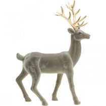 Ciervo decorativo figura decorativa reno decorativo flocado gris Al.46cm