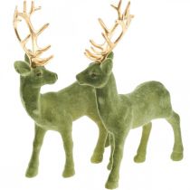 Deco ciervo decoración figura deco reno verde H20cm 2pcs