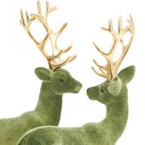 Artículo Deco ciervo decoración figura deco reno verde H20cm 2pcs