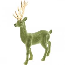 Ciervo decorativo figura decorativa reno decorativo flocado verde Al.37cm