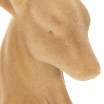 Artículo Figura decorativa de un ciervo recostado con astas, decoración flocada, 58 cm.