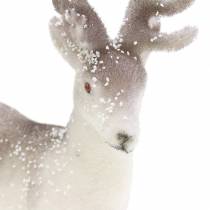 Artículo Reno decorativo blanco con purpurina – Decoración navideña de invierno 20 cm 3 piezas