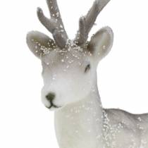 Artículo Deco ciervos flocados/nevados 27,5cm 2 piezas