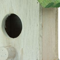 Artículo Decoración colgante casita para pájaros madera verde blanco 14,5×7,5×17,5cm