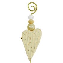 Artículo Alfiler de boda con corazón crema 12cm 16uds