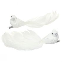 Artículo Palomas decorativas para bodas como pareja de palomas con clip blanco 22cm 2 piezas