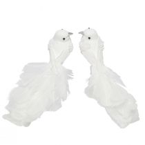 Artículo Palomas decorativas para bodas como pareja de palomas con clip blanco 22cm 2 piezas