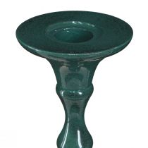 Artículo Candelabro alto de metal verde aspecto cerámico Al. 38 cm