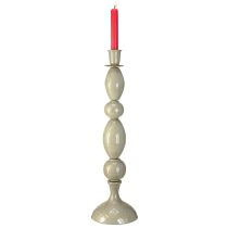 Artículo Portavelas alto de metal gris dorado 51cm
