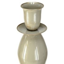 Artículo Portavelas alto de metal gris dorado 51cm