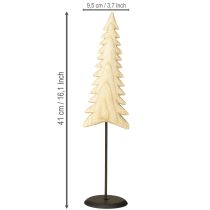 Artículo Adorno de árbol de Navidad de madera natural para colocar de pie H41cm