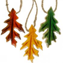 Hojas decorativas de madera para colgar decoración colorida de otoño 6,5×4cm 12pcs