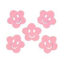 Flor de madera con cara Rosa 2,5cm 48pcs