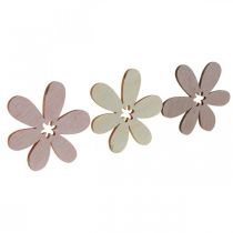 Flores de madera esparcir decoración flores madera beige/amarillo/rosa Ø4cm 72p