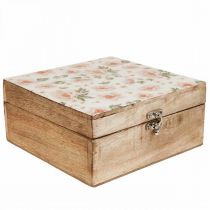 Artículo Caja de madera con tapa joyero caja de madera 20×20×9,5cm