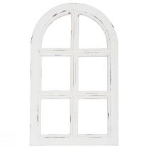 Artículo Decoración de madera shabby chic marco de ventana decorativo madera blanco 29,5×48cm