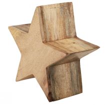 Artículo Decoración de madera decoración de estrellas decoración de mesa de madera de mango natural Ø20cm
