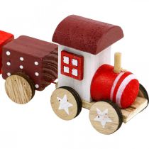 Artículo Tren de madera deco tren navideño rojo L20cm H6cm 2pcs