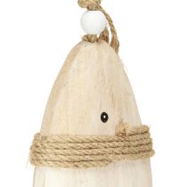 Artículo Decoración de pez de madera colgante marítimo madera de Paulownia 27cm 2uds