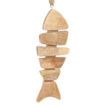 Artículo Pez de madera para colgar yute marítimo natural 27cmx2cmx10cm