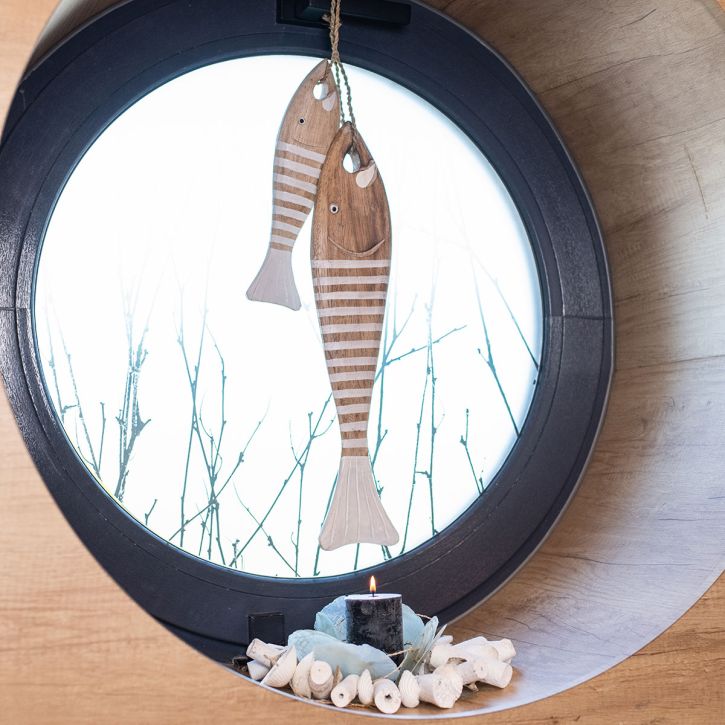 Peces de madera decoracion pez maritimo colgante madera 49cm