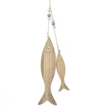 Artículo Perchas decorativas de madera con forma de pez, pez azul y blanco, 11,5/20 cm, juego de 2