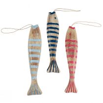 Artículo Pez de madera para colgar pez decoración madera 29cm color 3 piezas