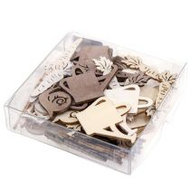 Artículo Decoración de jardín de madera 4cm - 6cm natural 72 piezas