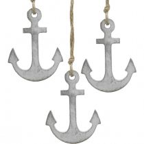 Decoración ancla, decoración marítima de verano, decoración colgante madera 12cm 5ud