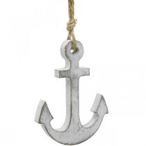 Decoración ancla, decoración marítima de verano, decoración colgante madera 12cm 5ud