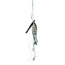 Artículo Percha de madera pez azul 36cm 4uds