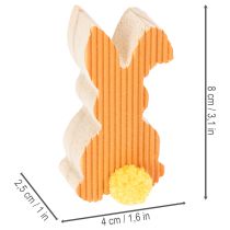 Artículo Decoraciones de conejitos de Pascua de madera, amarillo y naranja, 4x8 cm, 6 piezas