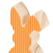 Artículo Decoraciones de conejitos de Pascua de madera, amarillo y naranja, 4x8 cm, 6 piezas