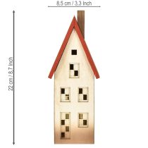 Artículo Casita de madera Casa navideña Para pilas 8,5×6,5×22cm