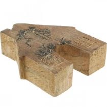 Artículo Decoración de casa de madera Casa de Navidad Decoración de casa de madera Soporte de madera H10cm