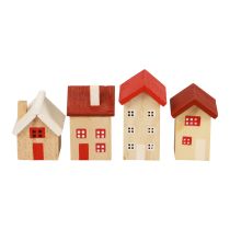Decoración de casa de madera decoración de mesa de casa de madera Navidad L3–5cm 8ud