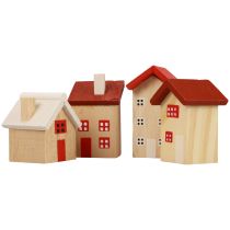 Decoración de casa de madera decoración de mesa de casa de madera Navidad L3–5cm 8ud