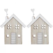 Artículo Casa de madera soporte de mesa decorativo para casa madera 20cm 2 piezas