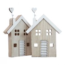 Artículo Casa de madera soporte de mesa decorativo para casa madera 20cm 2 piezas