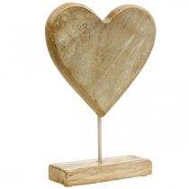 Corazón de madera corazón en un palo deco corazón madera natural 25.5cm H33cm