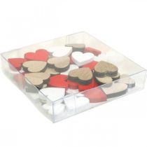 Artículo Decoración de dispersión de corazón de madera corazones de boda madera 2,5/2/1,5 cm 48 piezas