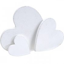 Corazón de madera scatter decoración boda corazones blanco 3/5/7cm 50p