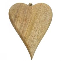 Colgador decorativo de corazón de madera decoración de madera de corazón para colgar naturaleza 26cm