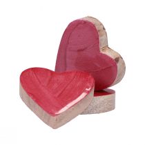 Artículo Corazones de madera corazones decorativos rosa brillante decoración dispersa 4,5 cm 8 piezas