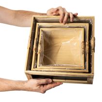 Artículo Caja de madera con pizarra y inserto, juego de 3 tamaños, 30 cm