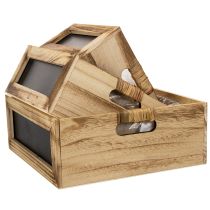 Artículo Caja de madera con pizarra y inserto, juego de 3 tamaños, 30 cm