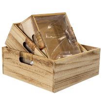 Artículo Caja de madera con pizarra y inserto, juego de 3 tamaños, 30 cm