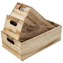 Artículo Caja de madera con pizarra para etiquetar, juego de 3, 36 cm