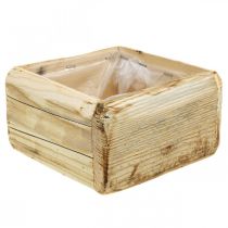 Artículo Maceta jardinera macetero de madera natural 15,5×15,5cm